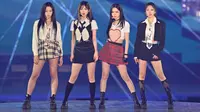K-pop girl group, aespa,&nbsp;tampil&nbsp;di the Circle Chart Music Awards 2022 di KSPO Dome, Seoul, 18 Februari 2023. (JUNG YEON-JE / AFP)