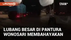 Lubang besar dan dalam ditemukan di Jalan Pantura Wonosari Ngaliyan (21/1/2025). Lokasi lubang berada di arah Mangkang dan sulit terlihat dari jarak beberapa meter