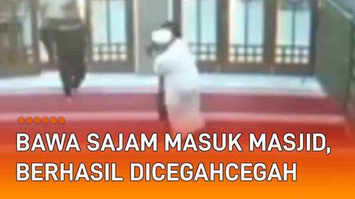 VIDEO: Bawa Sajam Masuk Masjid, Aksi Seorang Perempuan Tak Dikenal Berhasil Dicegah