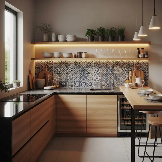 Model Dapur Mini Bar Bentuk L