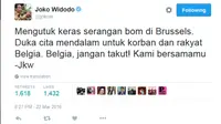  Presiden Jokowi mengutuk serangan bom yang terjadi di di Brussels, Belgia yang terjadi pada Selasa 22 Maret 2016.