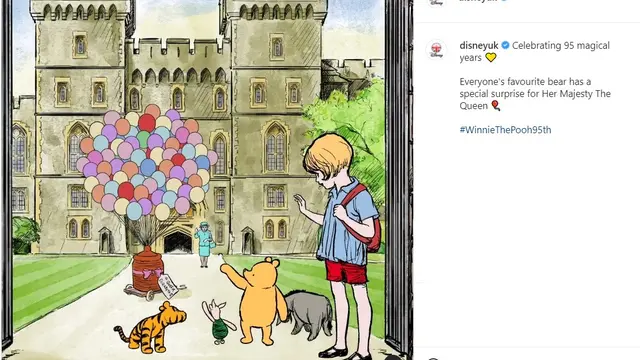 Unggahan Disney Inggris menyambut perayaan ultah Ratu Elizabeth II. (Instagram/ disneyuk)