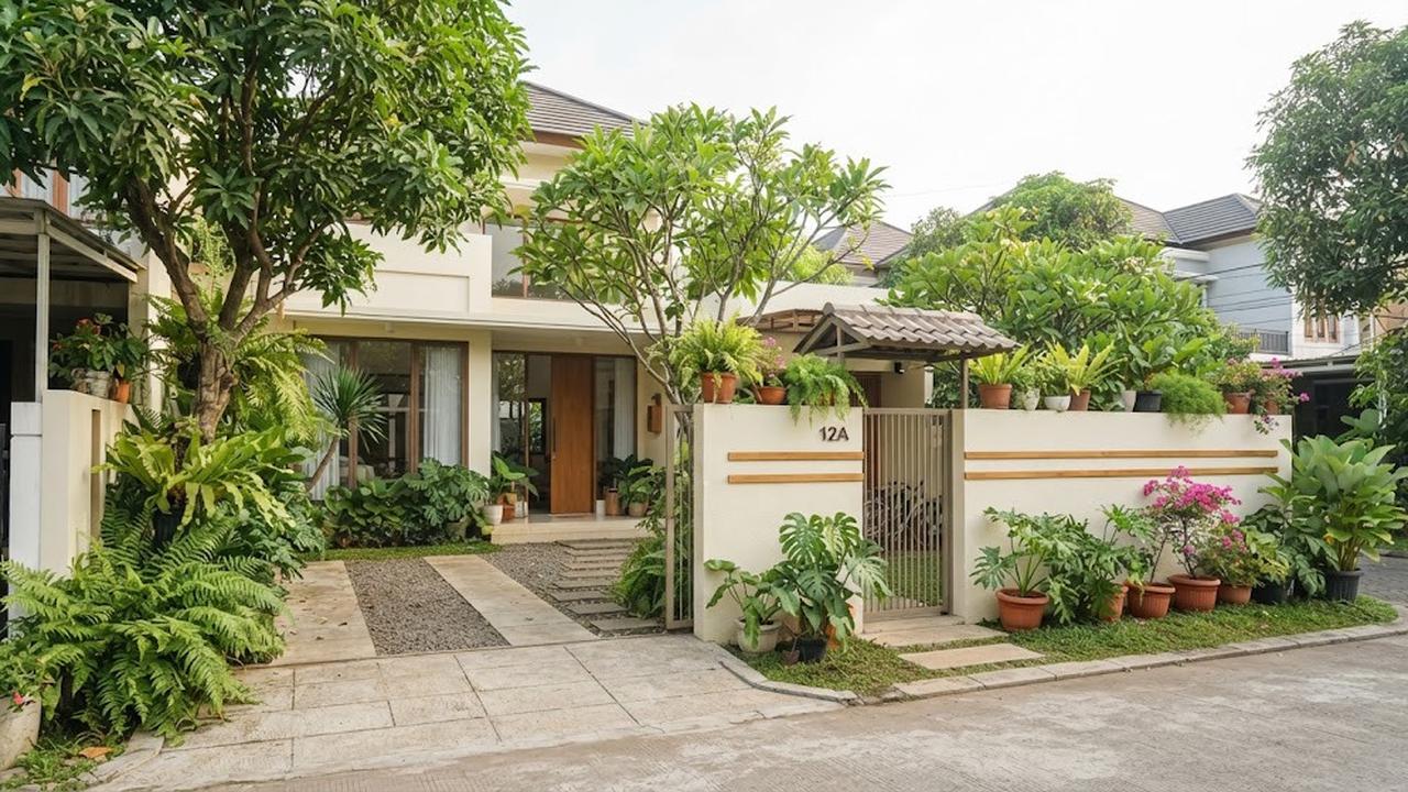 Warna cat pagar yang bikin rumah terasa sejuk dan bisa redam amarah ketika pulang model krem