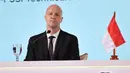Jordi Cruyff saat berbicara di atas panggung dalam acara perkenalan dirinya sebagai penasihat teknik PSSI di Hotel Mulia Senayan, Jakarta, Selasa (11/3/2025) sore. (Bola.com/Abdul Aziz)