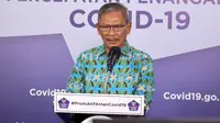 Juru Bicara Pemerintah untuk Penanganan COVID-19 di Indonesia, Achmad Yurianto saat konferensi pers Corona di Graha BNPB, Jakarta, Sabtu (13/6/2020). (Dok Badan Nasional Penanggulangan Bencana/BNPB)