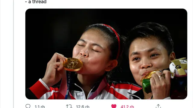 Utas daftar hadiah untuk Greysia Polii dan Apriyani Rahayu. (Foto: Dok. Twitter @ovaltinx)