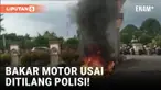 Kesal Ditilang, Seorang Pengendara Bakar Sepeda Motor Miliknya