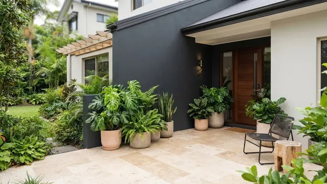 Warna Cat Teras Rumah yang Cocok dengan Tanaman Hijau di Depan Rumah