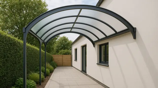 Model Kanopi Teras Samping Rumah Minimalis (created by AI)