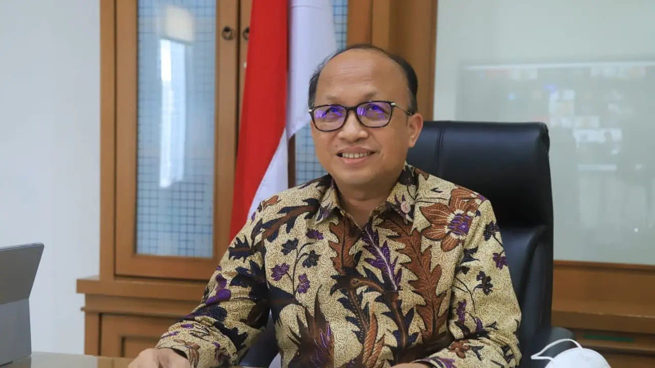 Sekjen Kemnaker, Anwar Sanusi, saat menyampaikan Remark pada acara ILO Work in Fishery Consultation Meeting secara virtual, Rabu (23/3/2022).