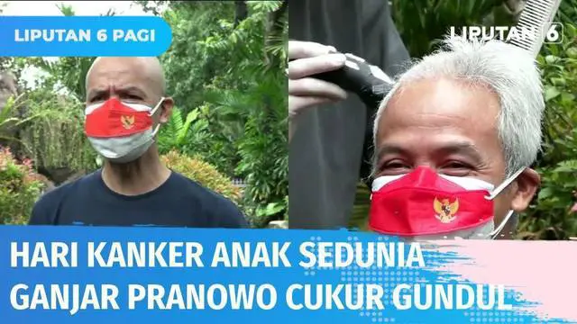 VIDEO: Ikut Aksi Galang Dana Bagi Anak Pasien Kanker, Ganjar Pranowo Dicukur Gundul