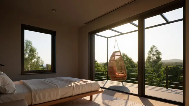 Inspirasi Kamar Tidur dengan Teras Mini/ Ilustrasi AI
