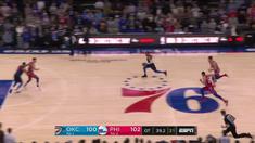 Berita video game recap NBA 2017-2018 antara Oklahoma City Thunder melawan Philadelphia 76ers dengan skor 119-117.