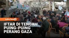 Di tengah puing dan bangunan yang hancur di Gaza City, ratusan warga Palestina berkumpul untuk menggelar iftar bersama pada pekan kedua Ramadan, Kamis waktu setempat. Kursi-kursi ditata rapat dan dipenuhi warga yang menunggu waktu berbuka puasa saat ...