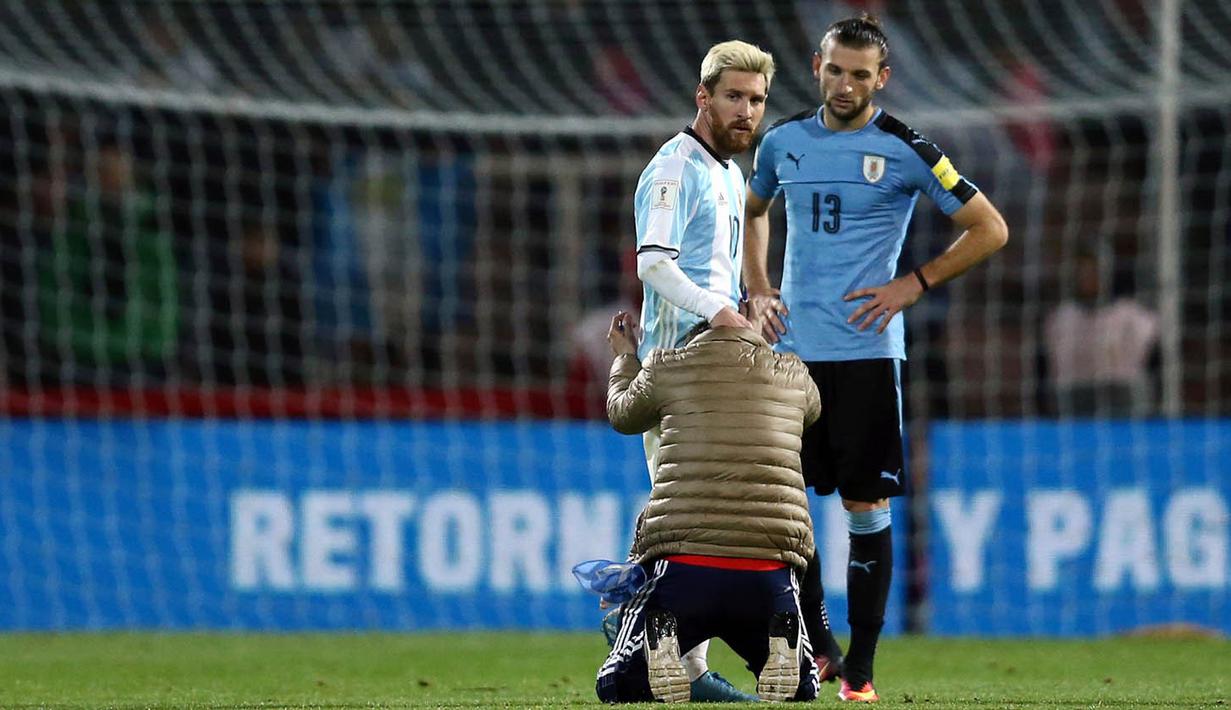 Sebelumnya Lionel Messi sempat menyatakan pensiun dari timnas Argentina usai gagal meraih gelar Copa America. (Reuters/Marcos Brondicci)