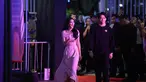 Pemeran film Rangga & Cinta, Leya Princy (kiri) dan El Shadday Putra Sarira saat red carpet gala premier film Rangga & Cinta di XXI Epicentrum, Senin (29/9/2025).