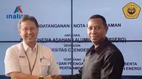 PT Indonesia Asahan Aluminium (Persero) atau INALUM dan Universitas Cendrawasih hari ini menandatangani Nota Kesepakatan (MOU) Kerjasama Pendidikan, Penelitian dan Pengabdian Kepada Masyarakat serta Pengembangan Bidang Pertambangan, Industri dan Energi.