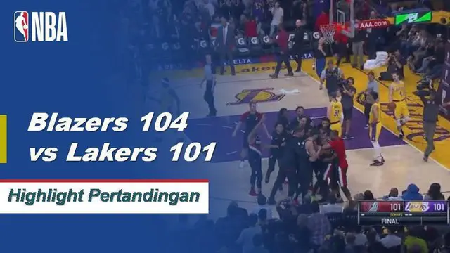 Cuplikan Hasil Pertandingan NBA : Trail Blazers 104 Vs Lakers 101
