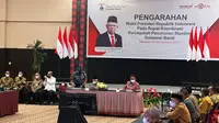 Wakil Presiden (Wapres) Ma’ruf Amin memimpin langsung Rapat Koordinasi Percepatan Penurunan Stunting di Sulawesi Barat. (Dok. Liputan6.com/Nanda Perdana Putra)