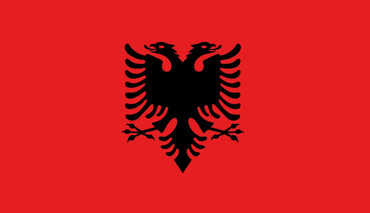 Elang berkepala dua menjadi simbol keseimbangan di bendera Albania. Konon desain lambang elang tersebut berasal dari lambang keluarga pahlawan Albania abad ke-15. (Wikipedia.com)