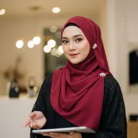 Padu Padan Gamis Hitam dan Jilbab (AI)