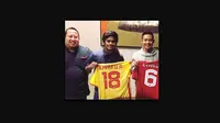 Evan Dimas dan Ilham Udin Armaiyn resmi gabung Selangor FA. (Bola.com/Dok. Muly Munial)