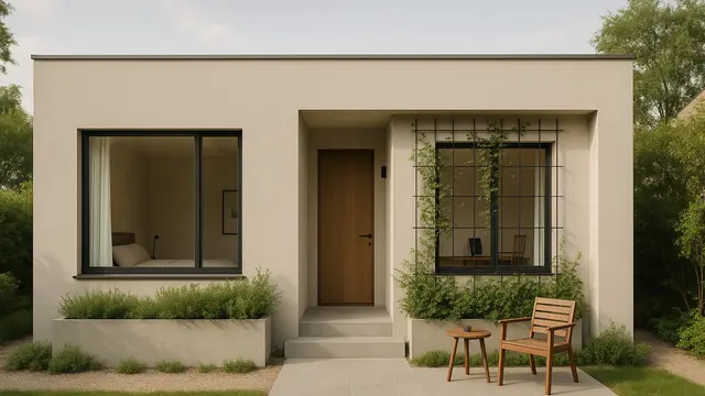 Model Rumah 9x6 Meter Dua Kamar Tidur dengan Ruang Kerja