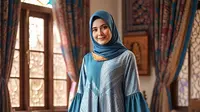 6 Model Gamis Dua Motif, Inspirasi Tampil Syar'i dan Stylish