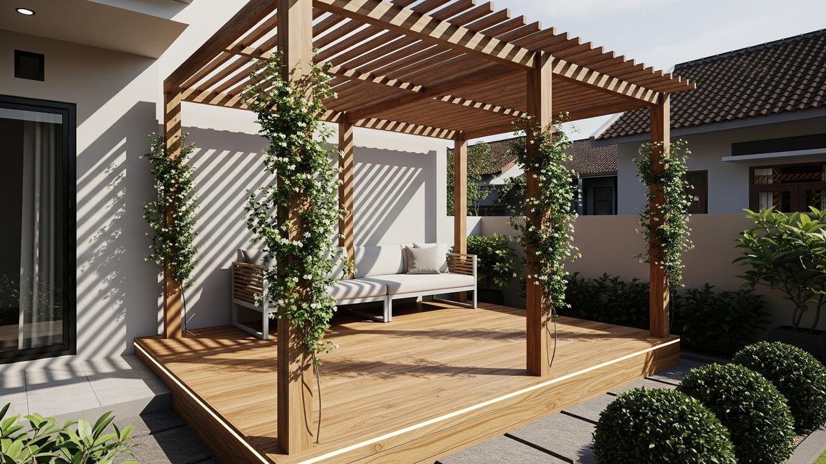 7 Gazebo Minimalis Modern untuk Taman Rumah dengan Desain Kekinian