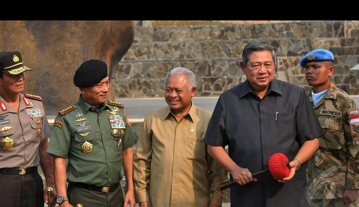 Ketiga simbol itu berupa patung Penjaga Perdamaian, Gong Perdamaian, dan Menara Bendera setinggi 150 meter), Bogor, Selasa (18/8/2014) (Liputan6.com/Johan Tallo)