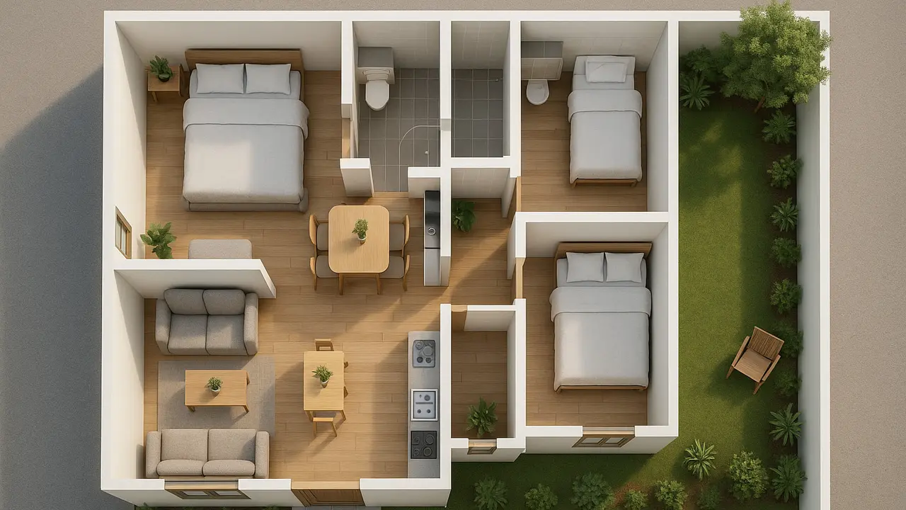7 Desain Rumah Ukuran 7x12 Minimalis dengan 3 Kamar Tidur, Tetap Lega dan Nyaman untuk Dihuni