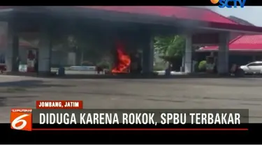 Penyebab kebakaran diduga dari salah seorang warga yang melakukan pengisian sambil merokok di SPBU.