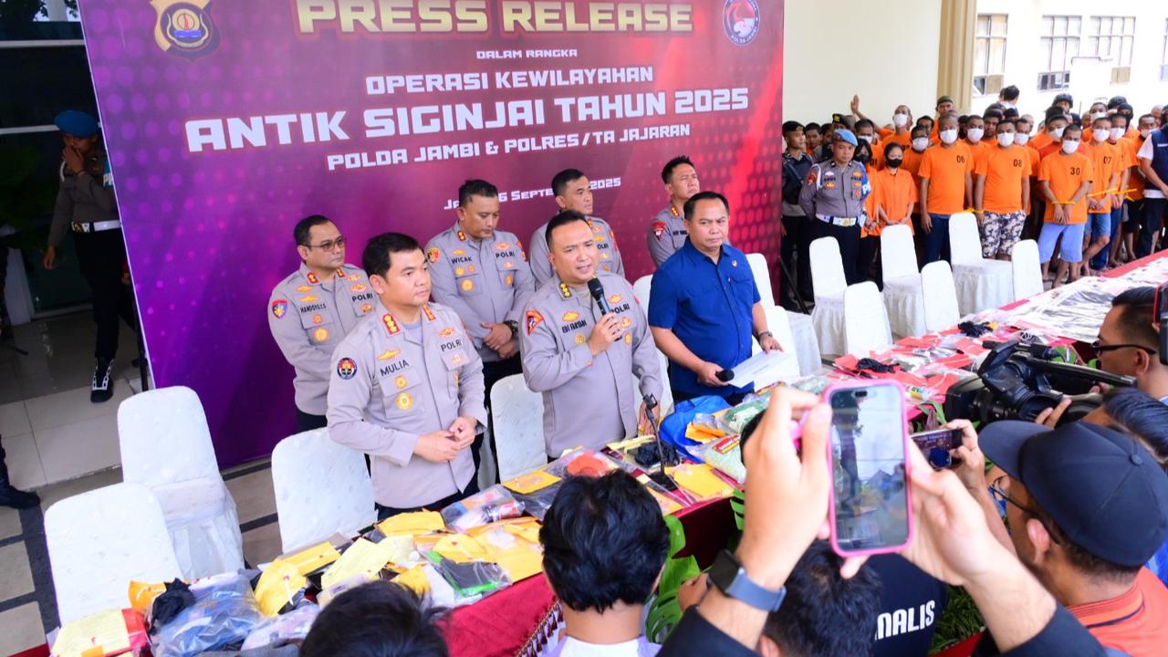 Operasi Antik Siginjai 2025: Polda Jambi Tangkap 247 Tersangka Narkoba dalam 20 Hari