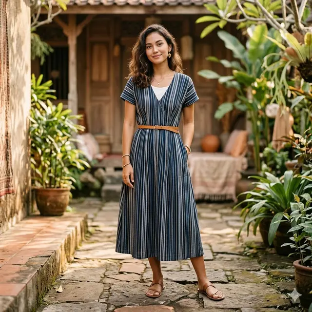 Model Baju Lurik Casual untuk Wanita