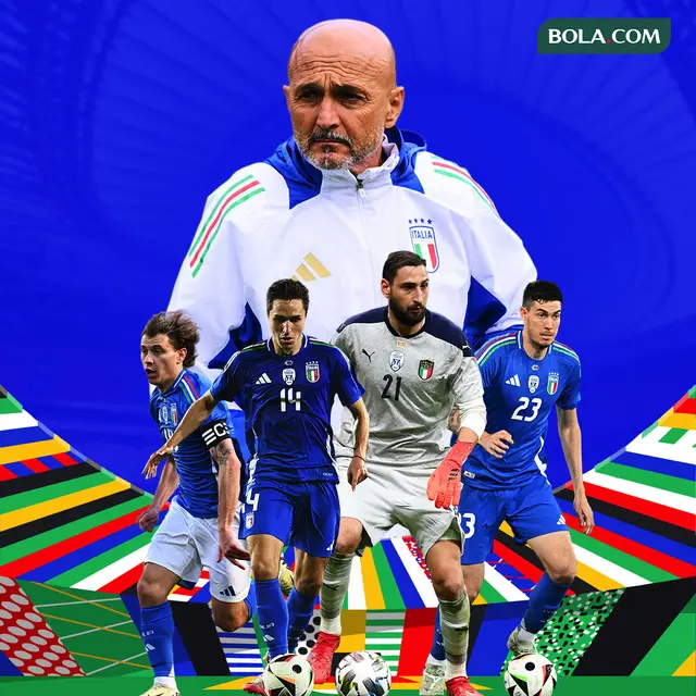 Euro 2024 - Timnas Italia: Luciano Spalleti Dikelilingi Donnarumma, Alessandro Bastoni, Fedrico Chiesa, Nicolo Barella