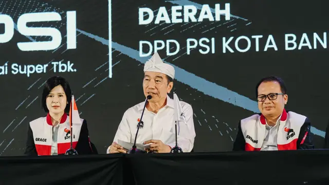 Jokowi saat menghadiri Rapat Koordinasi Daerah (Rakorda) DPD PSI Kota Bandung, Sabtu (26/9/2026).