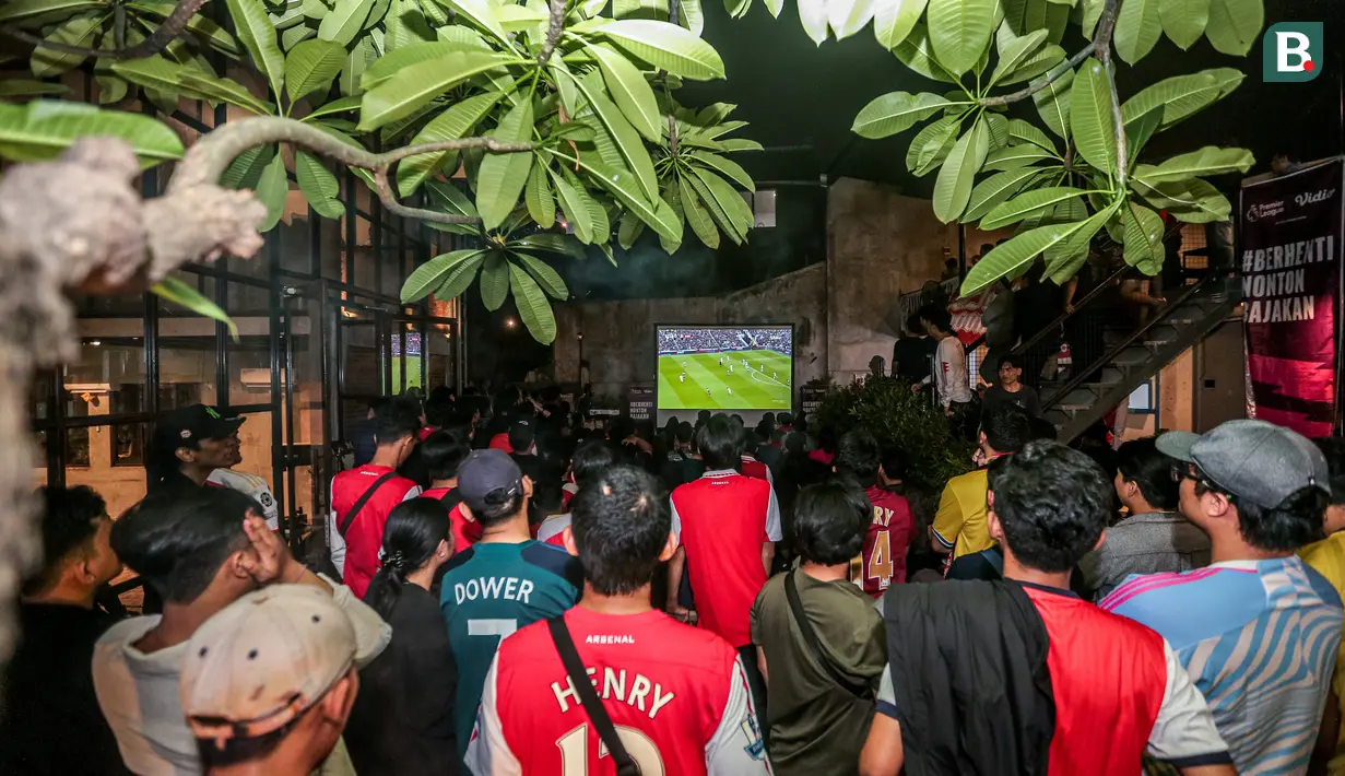 Suasana Roaring Night Liga Inggris antara Tottenham Hotspur melawan Arsenal di The Ground at Nipah, Jakarta Selatan, Minggu (28/04/2024). (Bola.com/Bagaskara Lazuardi)
