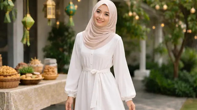 Gamis Lebaran Simpel tapi Terlihat Mahal