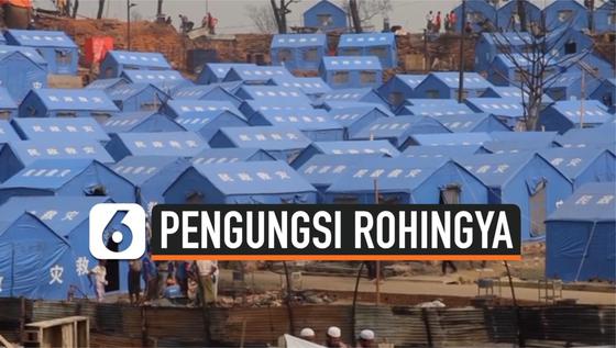 VIDEO: Sempat Terbakar, Tenda Pengungsian Rohingya di Bangladesh Dibangun Lagi