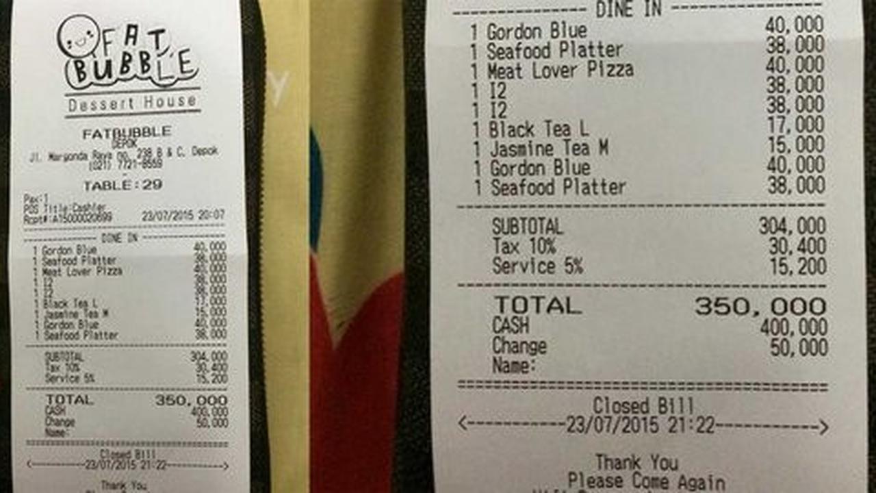 Makan di Fat Bubble, kasir seenaknya bulatkan bill jadi Rp 350.000