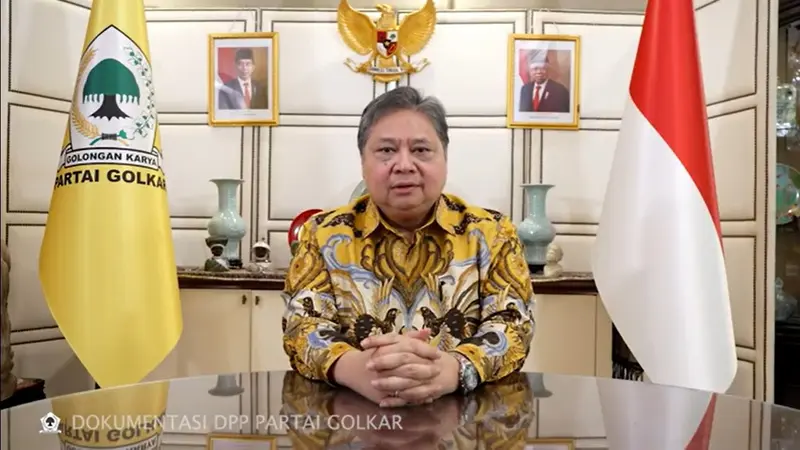 Airlangga Hartarto menyampaikan Pidato Resmi Pengunduran Diri sebagai Ketua Umum Partai Golkar.