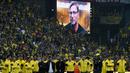 Penggawa Borussia Dortmund berhasil mempersembahkan kemenangan di laga terakhir Juergen Klopp. Die Borussen unggul 3-2 atas Werder Bremen. (PATRIK STOLLARZ/AFP)