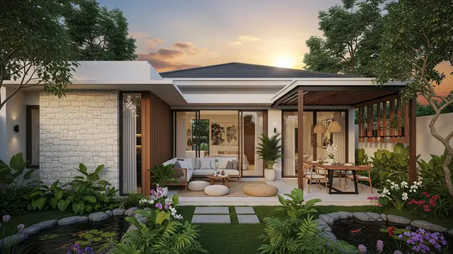 Model Rumah Mungil Tapi Punya Kebun dan Teras Belakang