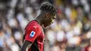 Setelah unggul 1-0, AC Milan membuang beberapa peluang yang didapat oleh Rafael Leao. Tercatat tiga peluang emas diperolehnya namun tidak berujung gol. (AFP/Albetto Pizzoli)