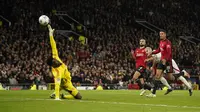 Dua gol Manchester United dalam laga ini diborong oleh Rasmus Hojlund. (AP Photo/Dave Thompson)