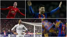 Berikut ini Lionel Messi dan 9 pencetak gol terbanyak di liga top Eropa (Italia, Inggris, Spanyol, Prancis dan Jerman) pada tahun 2016. (AFP-Reuters)