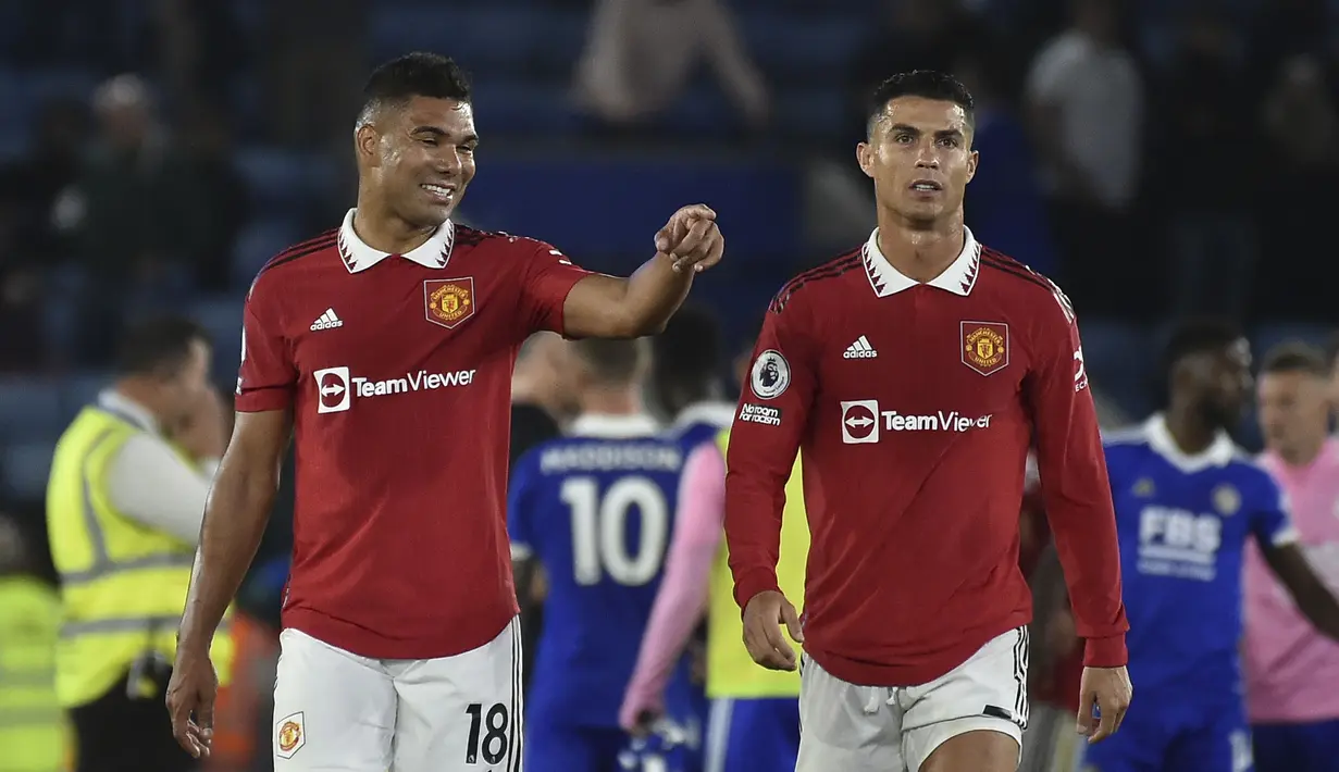 Tak ada skor tambahan hingga akhir laga. Manchester United berhasil meraih poin tiga dan naik ke posisi kelima klasemen Liga Inggris 2022/2023. (AP/Rui Vieira)