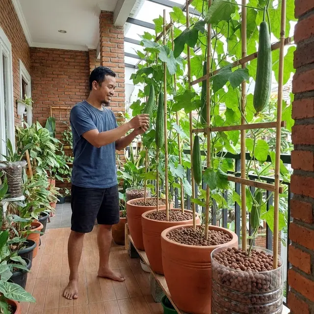Menanam Oyong dengan Aplikasi Media Hydroton Premium