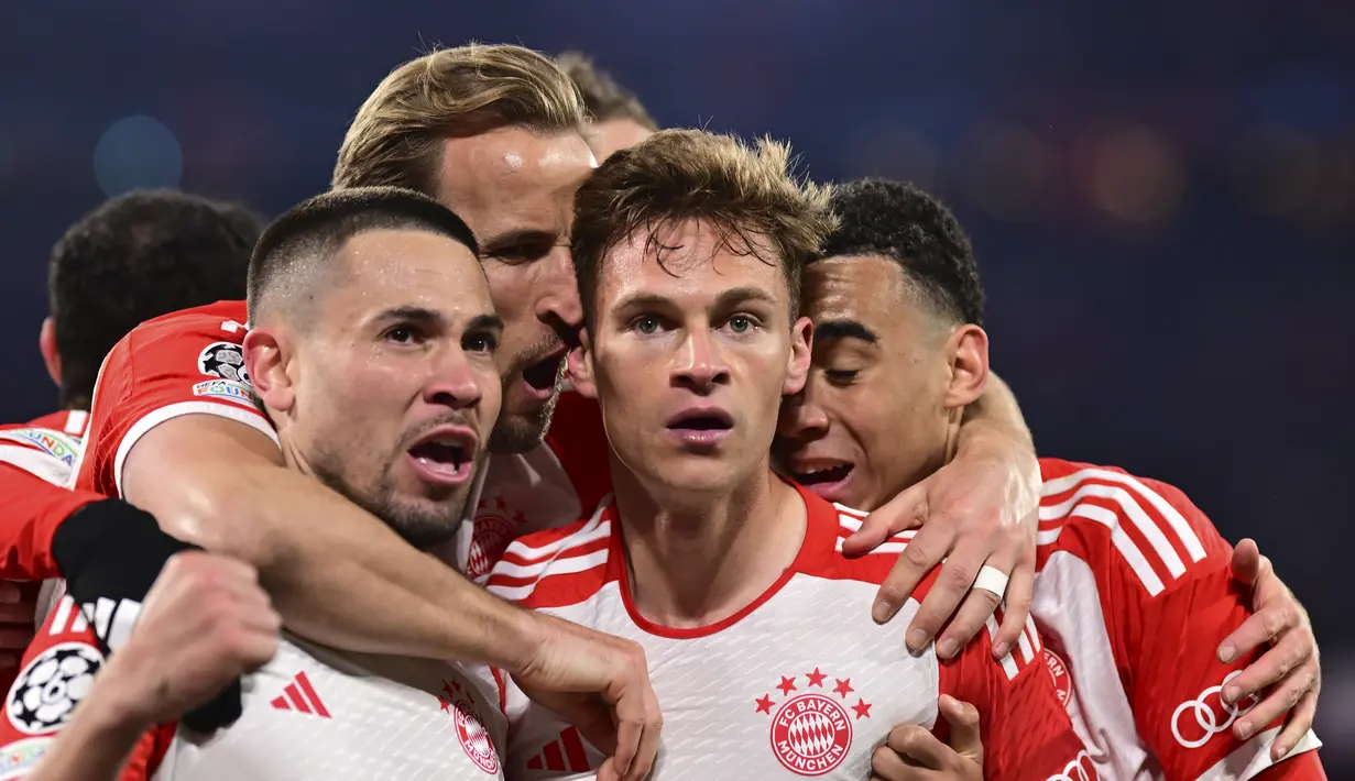 Gol tunggal Joshua Kimmich pada menit ke-63 sudah cukup bagi Munchen untuk memesan satu tempat di semifinal Liga Champions. (AP Photo/Christian Bruna)