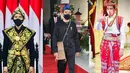 Presiden Jokowi giat mempromosikan kebudayaan daerah untuk menumbuhkan rasa cinta terhadap Tanah Air. Salah satu caranya dengan memakai baju tradisional. Berikut deretan potret penampilannya. (Instagram/Jokowi).